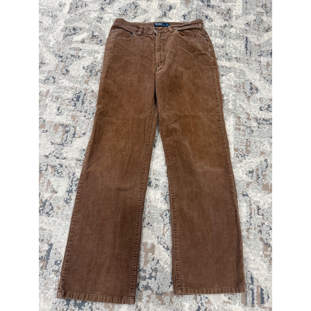Polo Ralph Lauren Mens Brown Corduroy Straight Leg Pants 31x30 Cotton RN41381